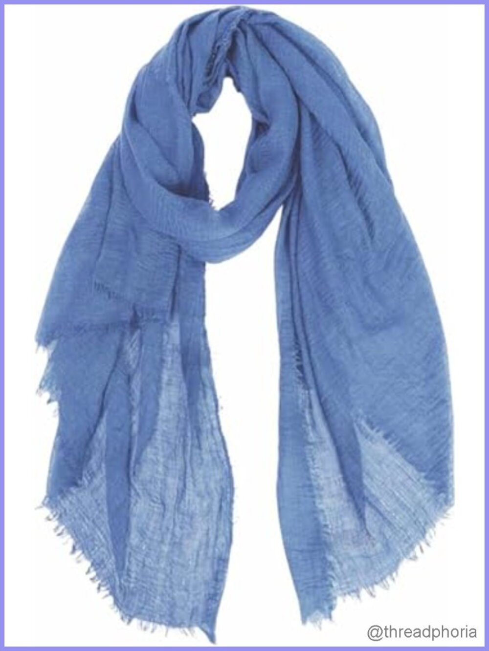 Soft Cotton Blend Crinkle Scarf with Fringed Edges Oversized Shawl Travel